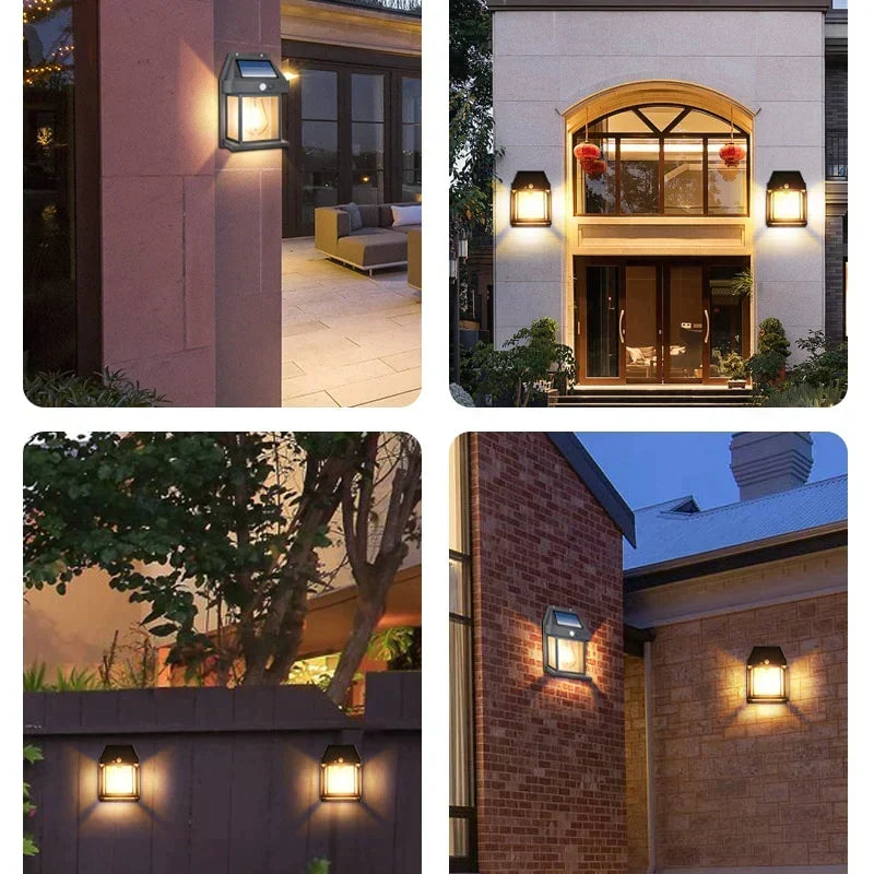 Solar Wall Lantern with 3 Lighting Modes and Waterproof