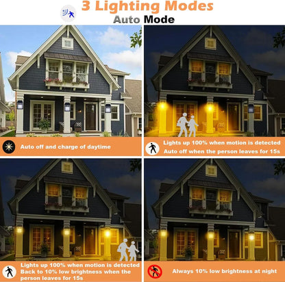 Solar Wall Lantern with 3 Lighting Modes and Waterproof